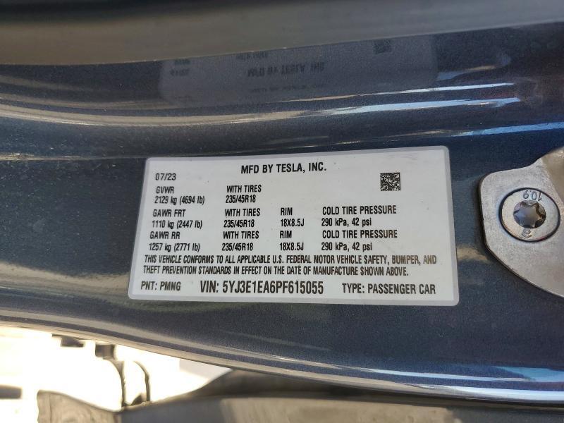 5YJ3E1EA6PF615055 2023 TESLA MODEL 3 photo no. 12