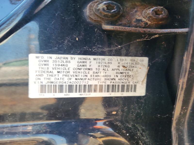 JHMGE8G42AC002712 2010 HONDA FIT photo no. 12