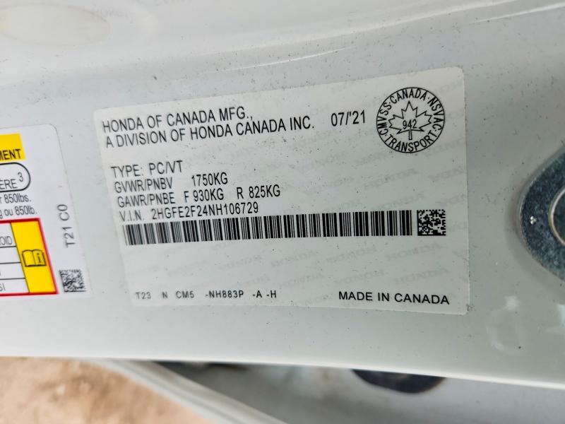 2022 HONDA CIVIC LX — Фото 13 из 13