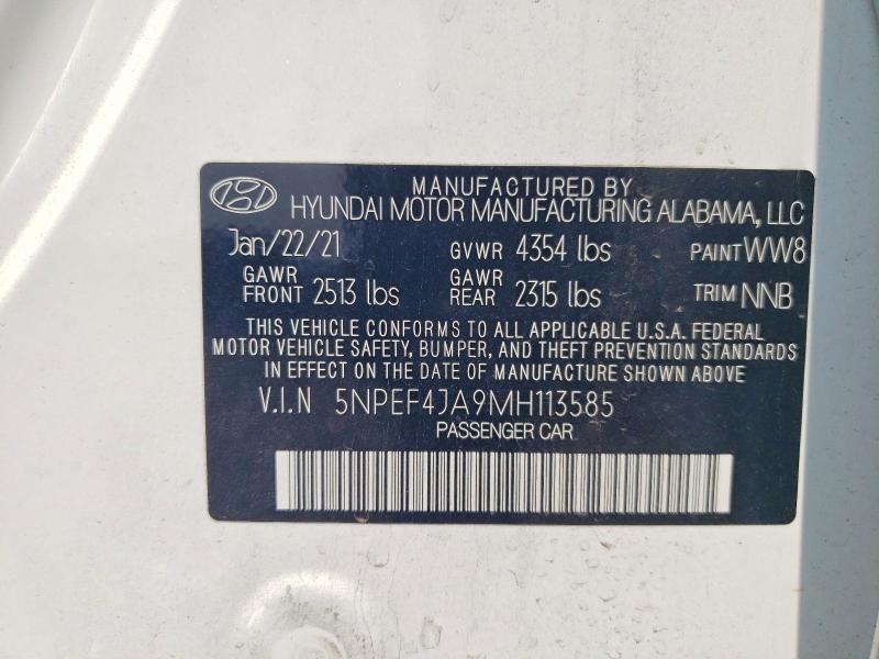 5NPEF4JA9MH113585 2021 HYUNDAI SONATA photo no. 12