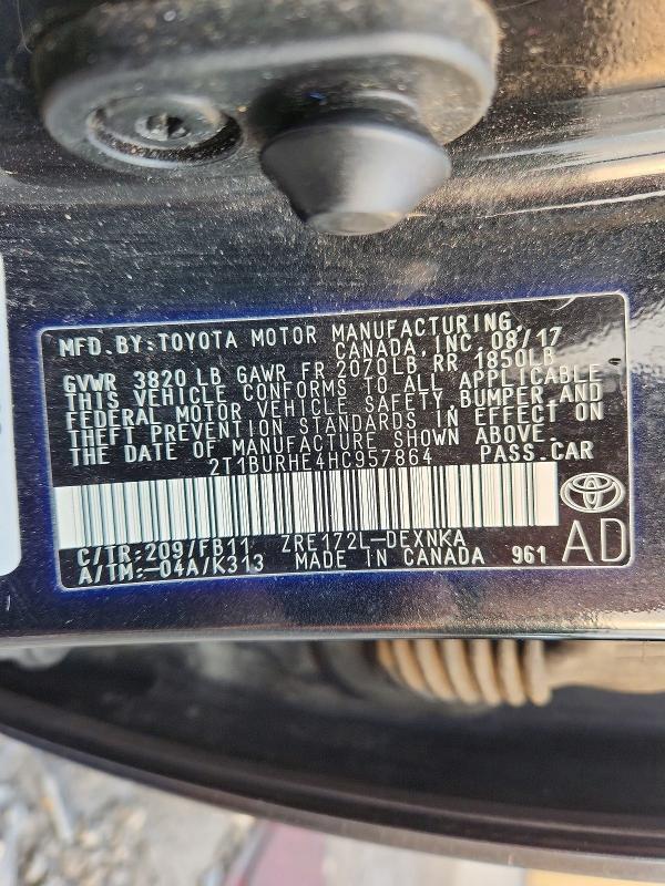 2T1BURHE4HC957864 2017 TOYOTA COROLLA photo no. 12