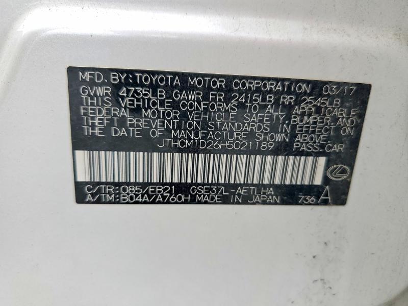 JTHCM1D26H5021189 2017 LEXUS IS photo no. 12
