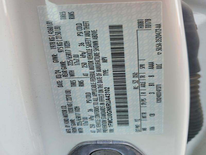 1FMCU0GN6RUA43102 2024 FORD ESCAPE photo no. 12