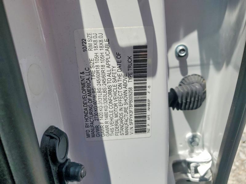 5FPYK3F78PB009258 2023 HONDA RIDGELINE photo no. 12