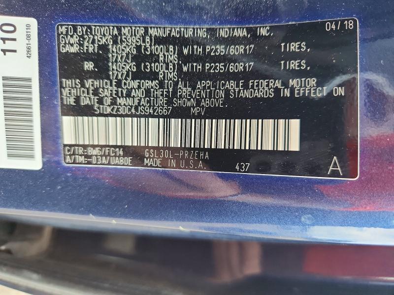 2018 TOYOTA SIENNA LE — Фото 13 из 13