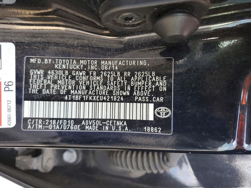 2014 TOYOTA CAMRY LE — Фото 12 из 12