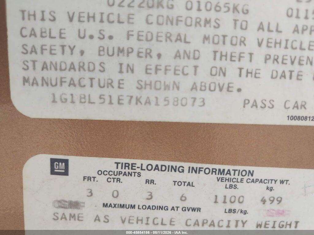 1G1BL51E7KA158073 1989 CHEVROLET CAPRICE photo no. 9