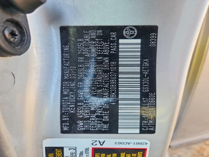 4T1BK3DB9BU371018 2011 TOYOTA AVALON photo no. 12
