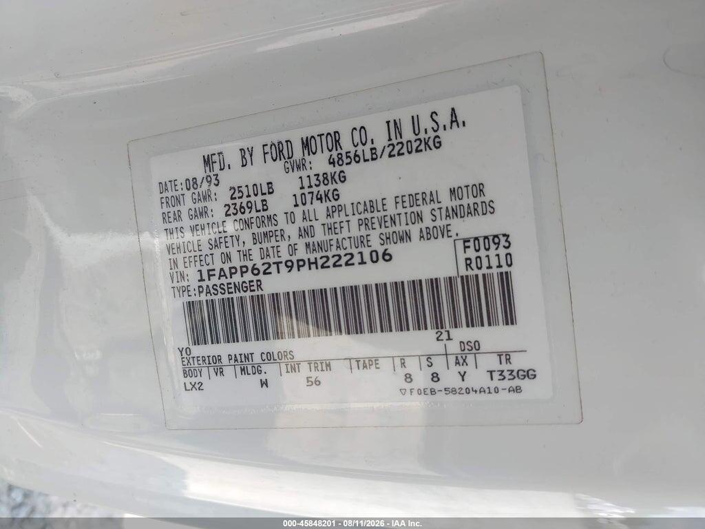 1FAPP62T9PH222106 1993 FORD THUNDERBIRD photo no. 9