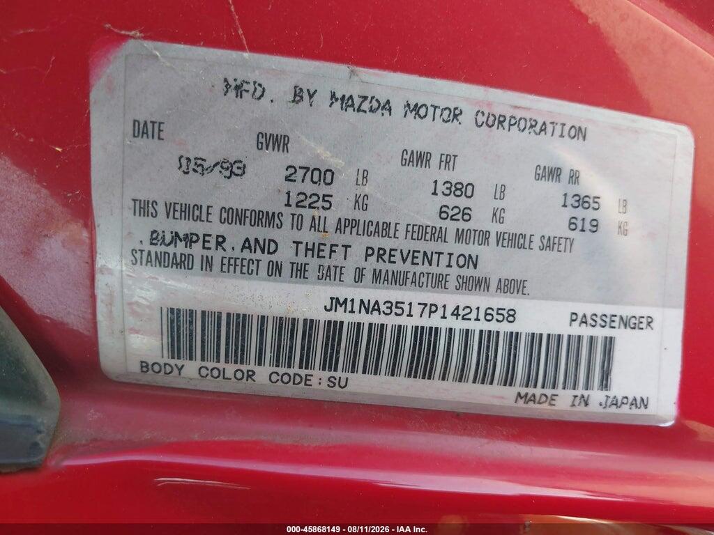 JM1NA3517P1421658 1993 MAZDA MX-5 MIATA photo no. 9