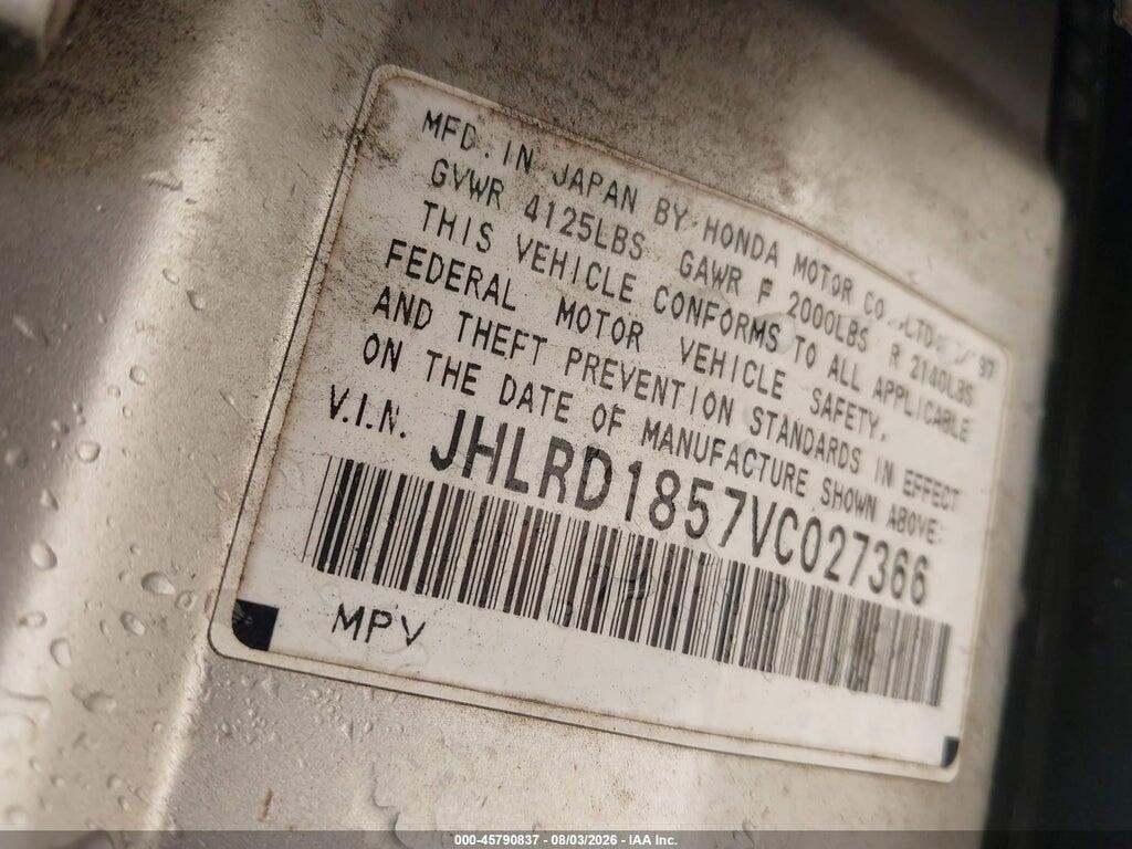 JHLRD1857VC027366 1997 HONDA CR-V photo no. 9