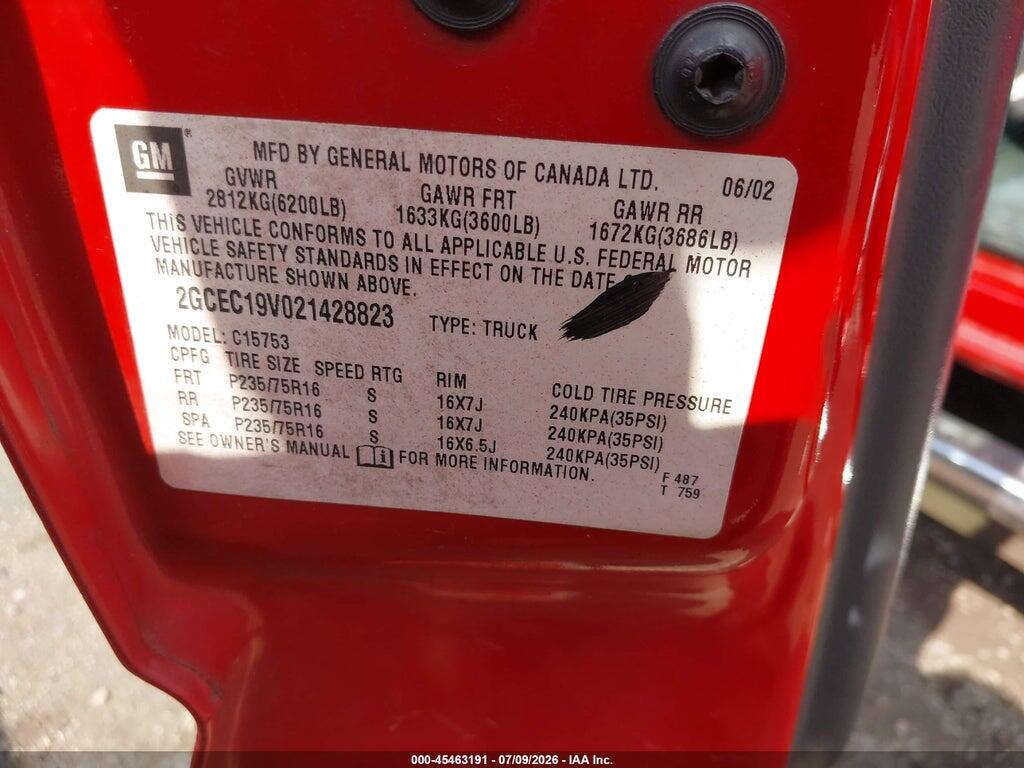2GCEC19V021428823 2002 CHEVROLET SILVERADO 1500 photo no. 9