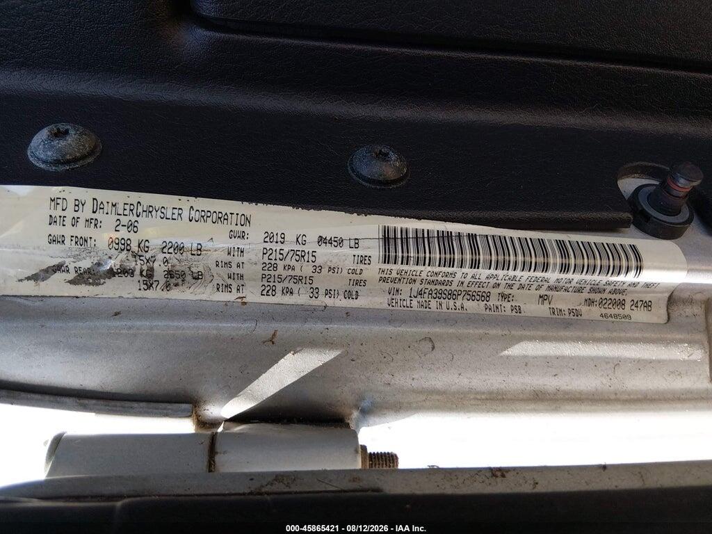 1J4FA39S86P756568 2006 JEEP WRANGLER photo no. 9