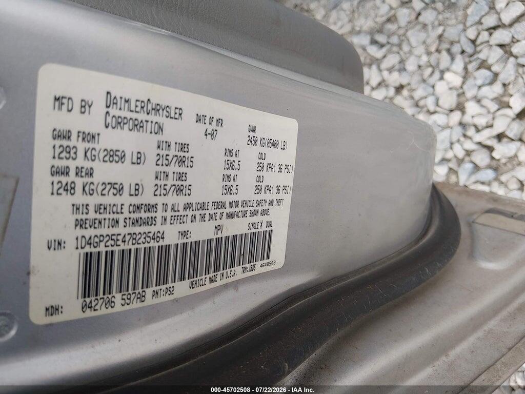 1D4GP25E47B235464 2007 DODGE CARAVAN photo no. 9