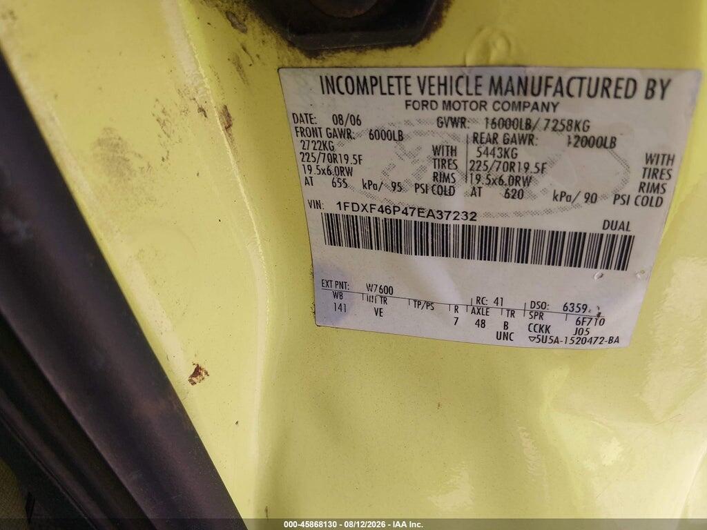 1FDXF46P47EA37232 2007 FORD F-450 CHASSIS photo no. 8