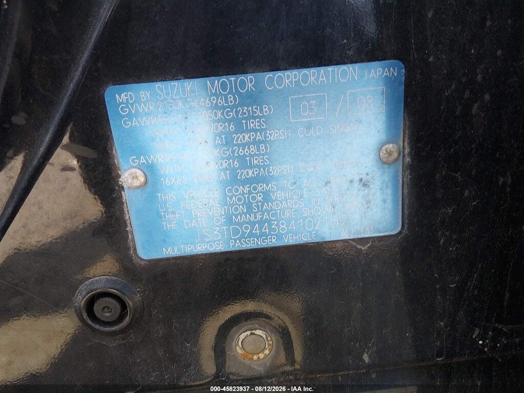 JS3TD944384102109 2008 SUZUKI GRAND VITARA photo no. 9