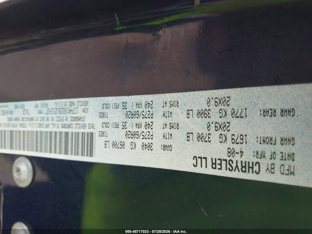 1D7HA18228J212437 2008 DODGE RAM 1500 photo no. 9