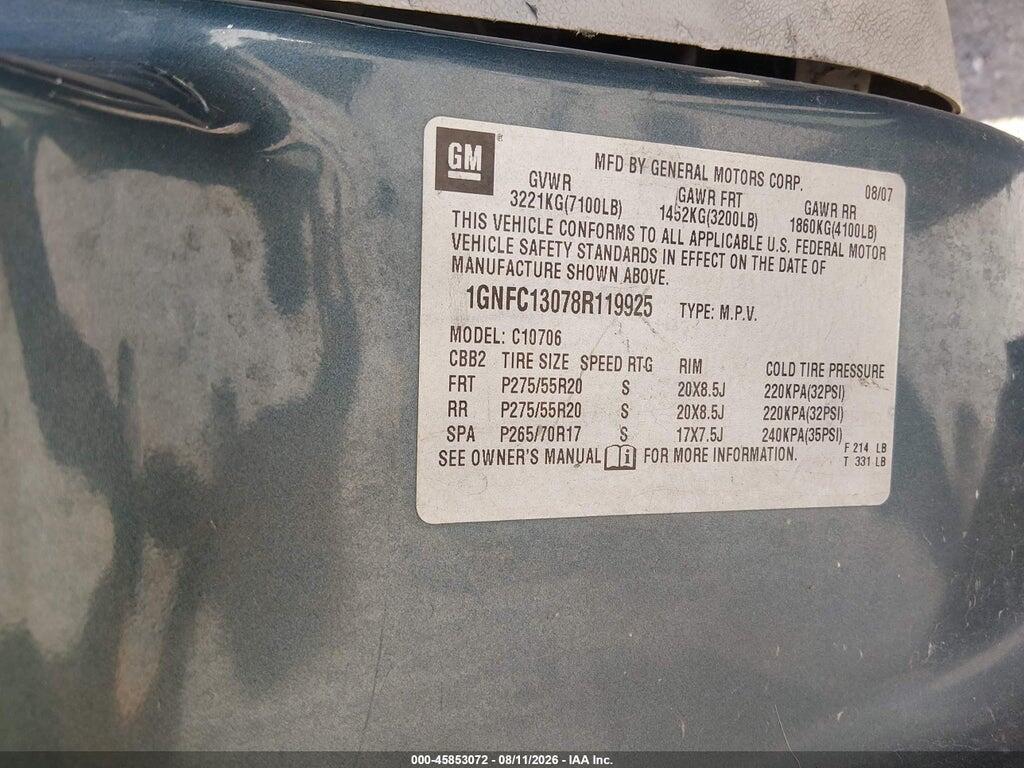 1GNFC13078R119925 2008 CHEVROLET TAHOE photo no. 9