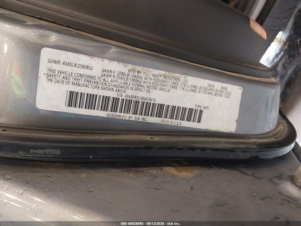 4S4BP63C994319475 2009 SUBARU OUTBACK photo no. 9