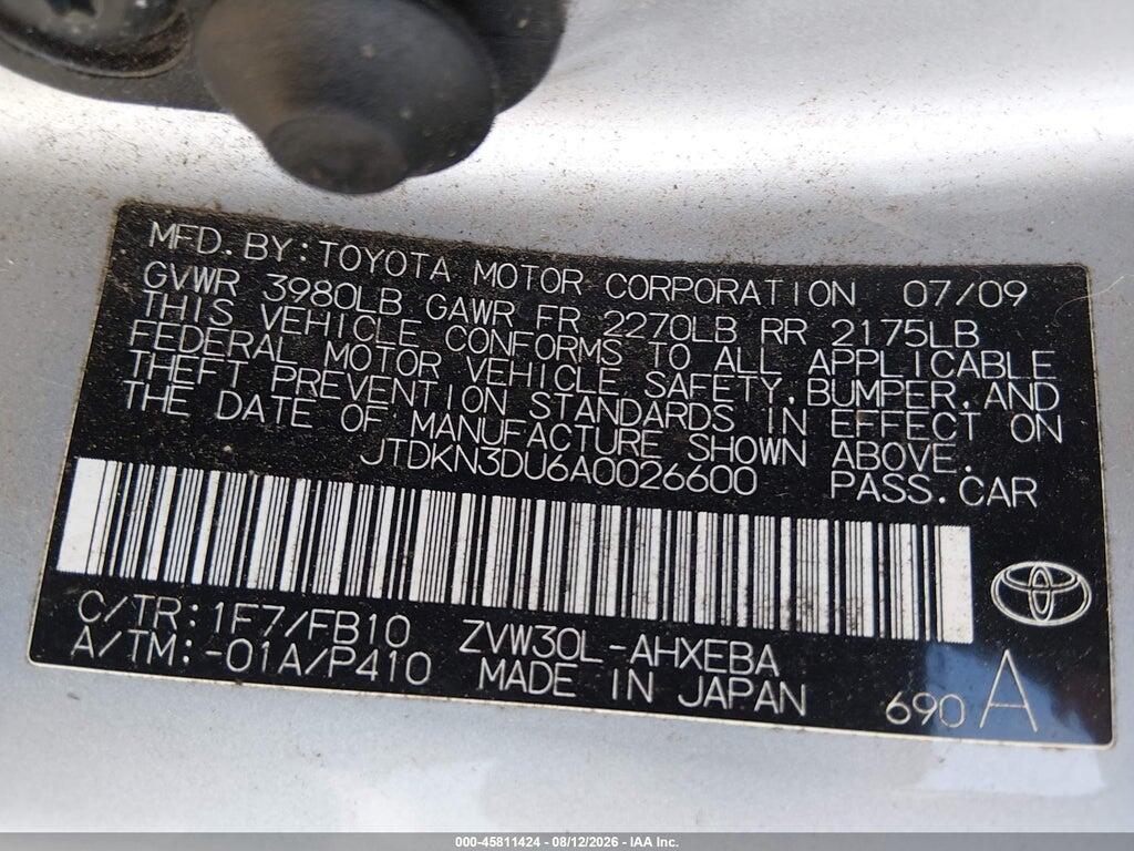 JTDKN3DU6A0026600 2010 TOYOTA PRIUS photo no. 9