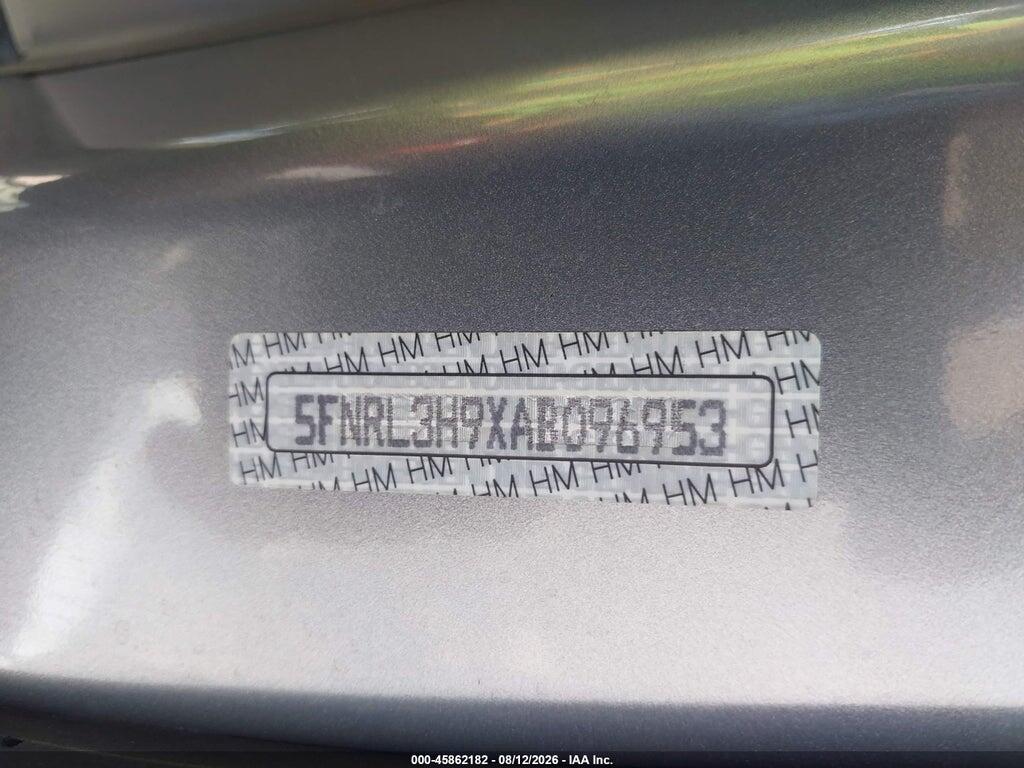 5FNRL3H9XAB096953 2010 HONDA ODYSSEY photo no. 9