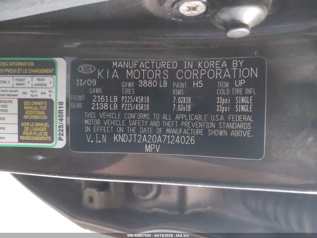 KNDJT2A20A7124026 2010 KIA SOUL photo no. 9