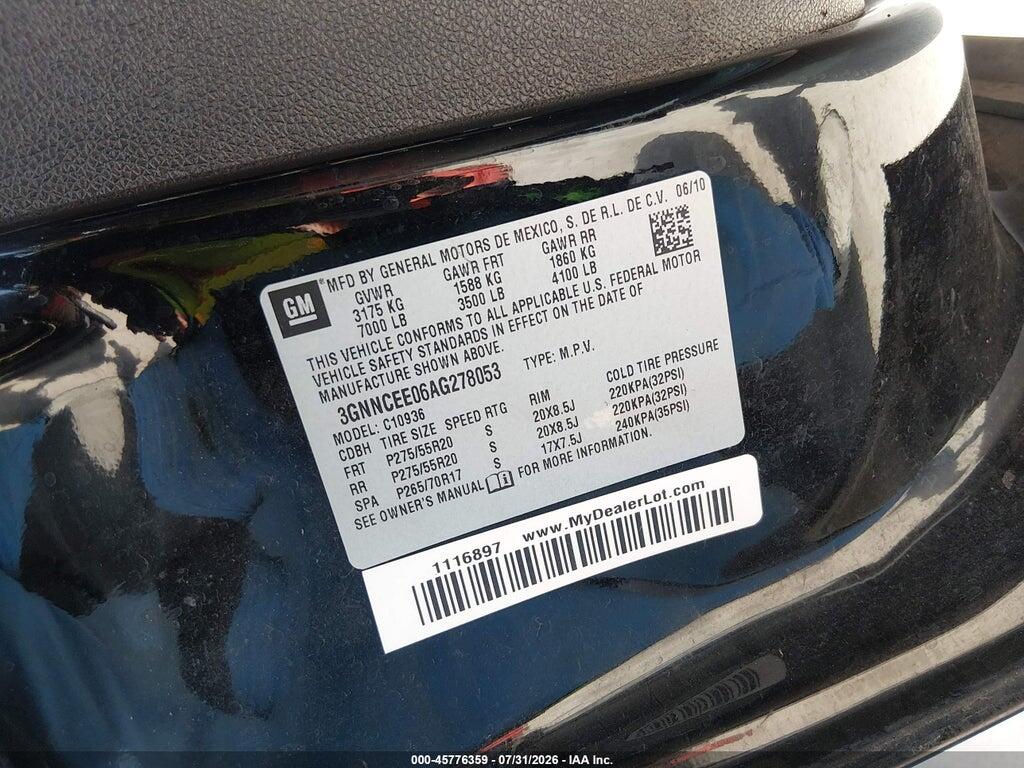 3GNNCEE06AG278053 2010 CHEVROLET AVALANCHE 1500 photo no. 9