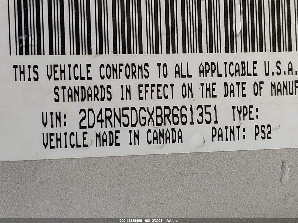 2D4RN5DGXBR661351 2011 DODGE GRAND CARAVAN photo no. 9