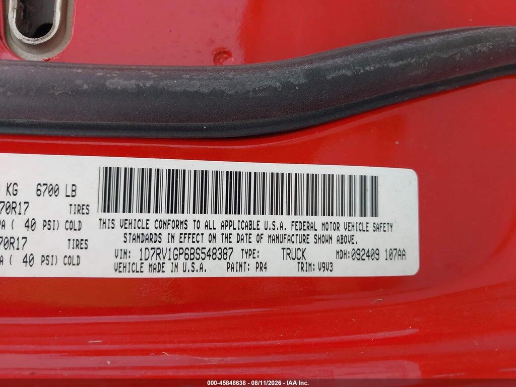 1D7RV1GP6BS548387 2011 RAM RAM 1500 photo no. 9