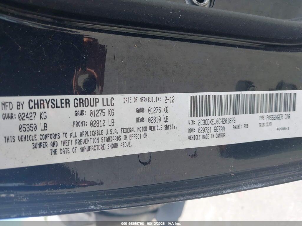 2C3CDXEJ0CH201879 2012 DODGE CHARGER photo no. 9