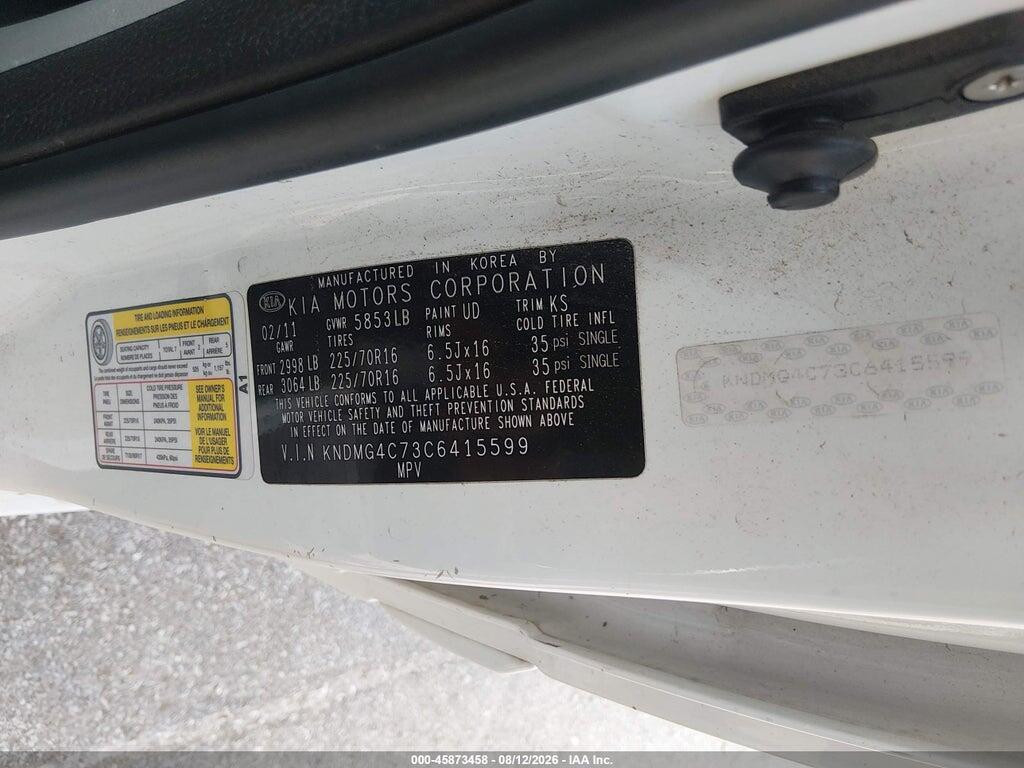 KNDMG4C73C6415599 2012 KIA SEDONA photo no. 9