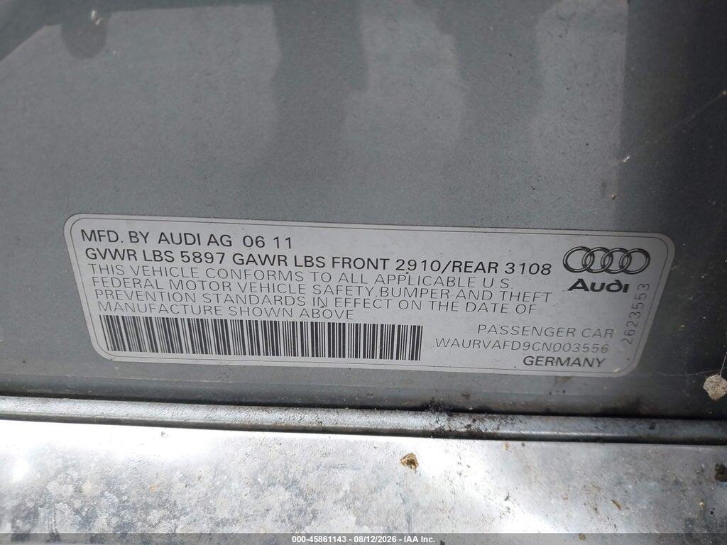 WAURVAFD9CN003556 2012 AUDI A8 L photo no. 9