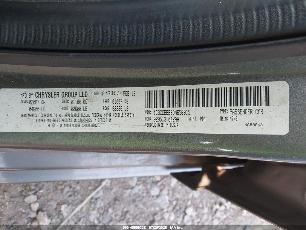 1C3CCBBB9DN656015 2013 CHRYSLER 200 photo no. 9