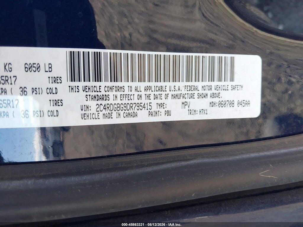 2C4RDGBG9DR795415 2013 DODGE GRAND CARAVAN photo no. 9