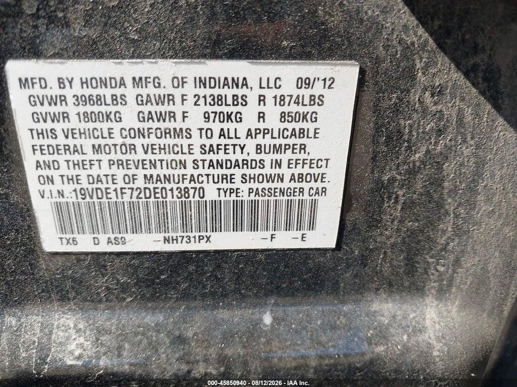 19VDE1F72DE013870 2013 ACURA ILX photo no. 9