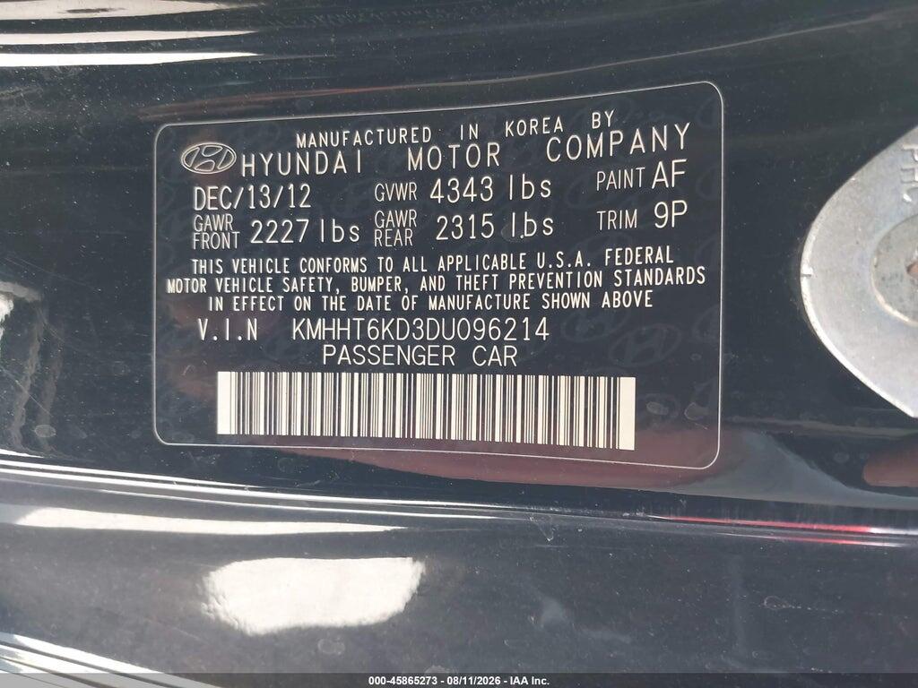 KMHHT6KD3DU096214 2013 HYUNDAI GENESIS photo no. 9