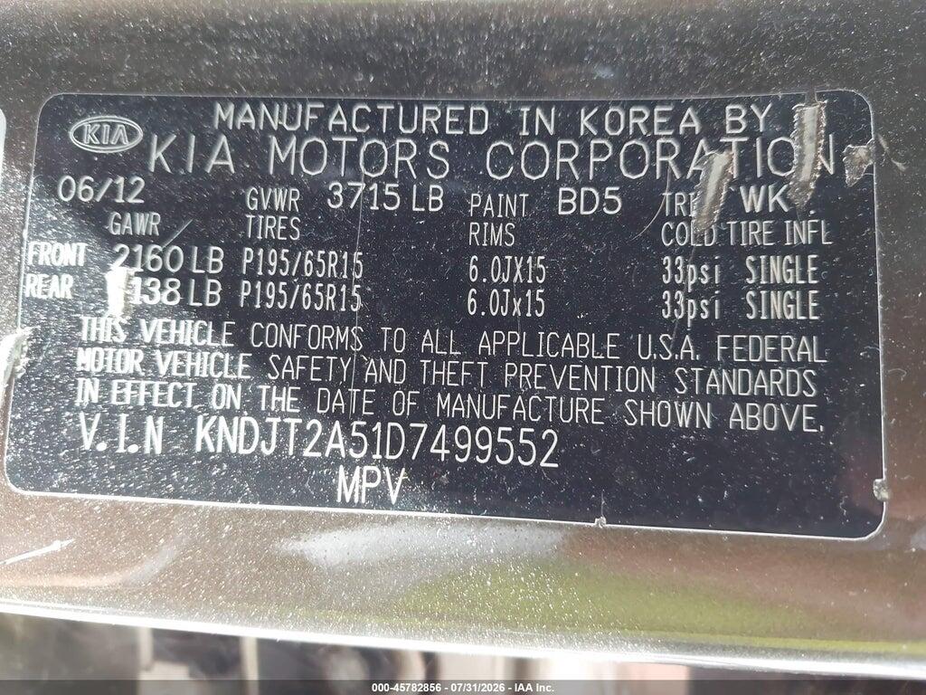 KNDJT2A51D7499552 2013 KIA SOUL photo no. 9
