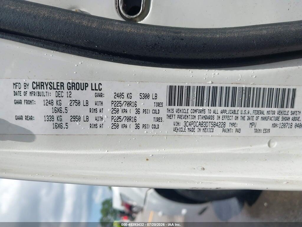3C4PDCAB3DT584228 2013 DODGE JOURNEY photo no. 9