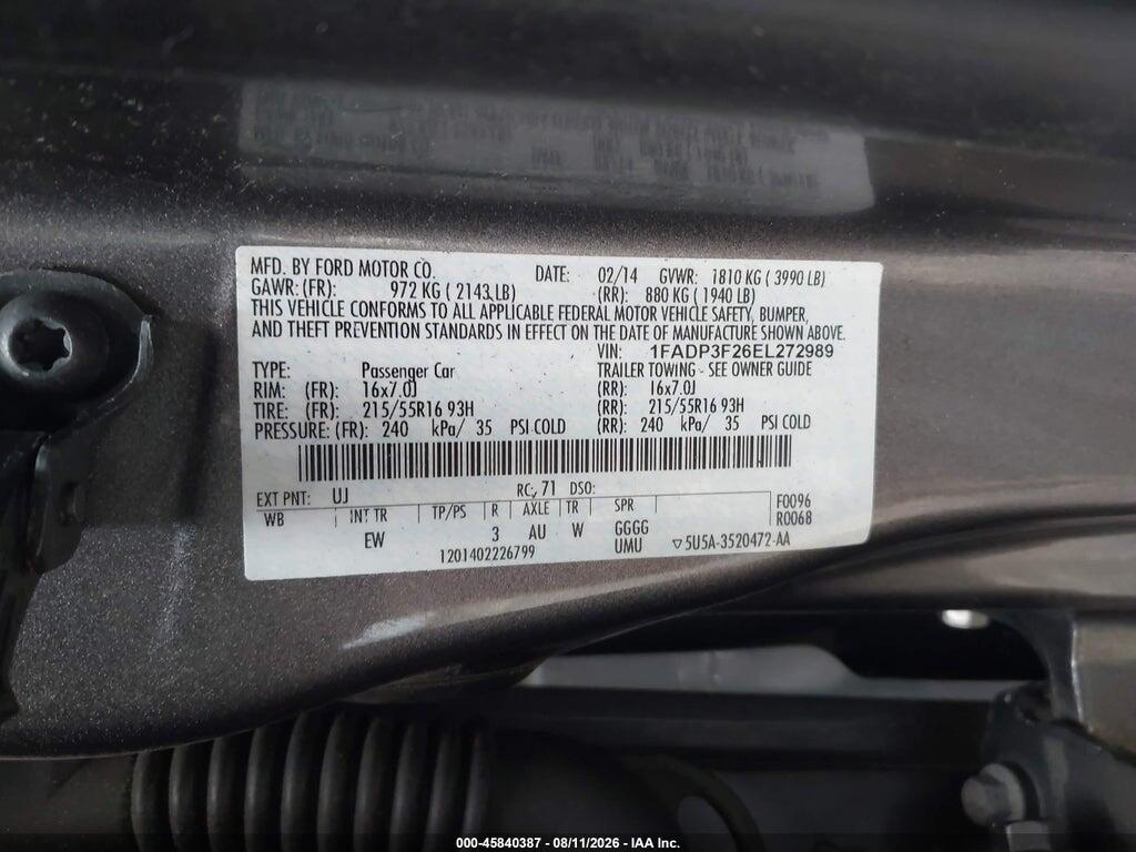 1FADP3F26EL272989 2014 FORD FOCUS photo no. 9