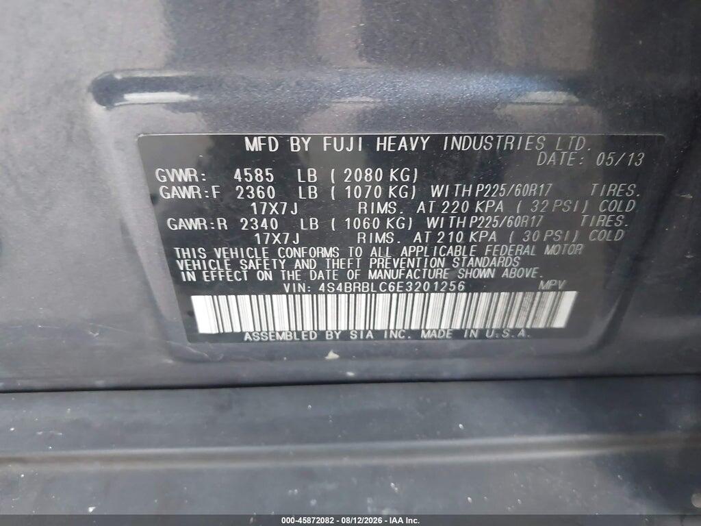 4S4BRBLC6E3201256 2014 SUBARU OUTBACK photo no. 9