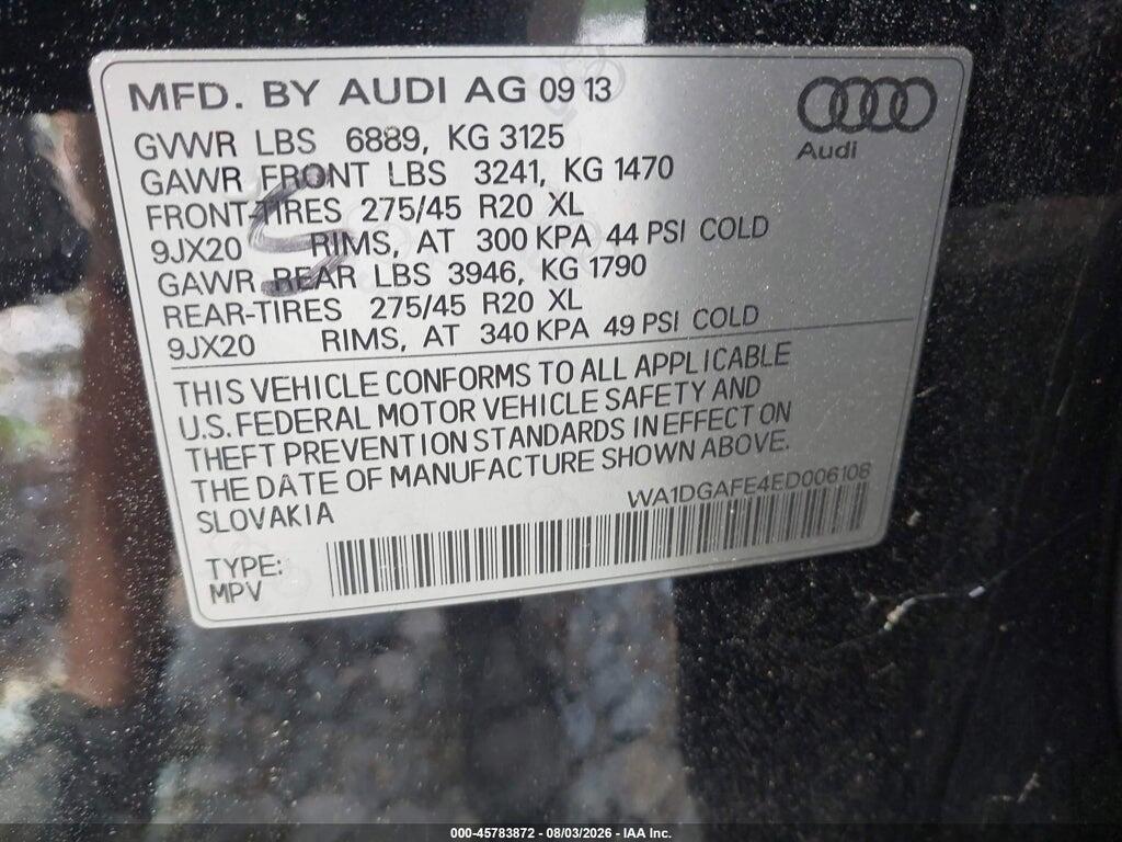 WA1DGAFE4ED006108 2014 AUDI Q7 photo no. 9