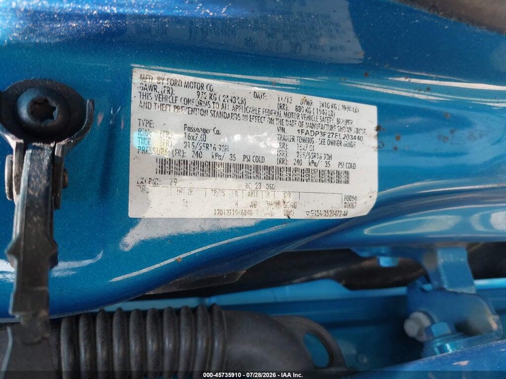 1FADP3F27EL203440 2014 FORD FOCUS photo no. 9