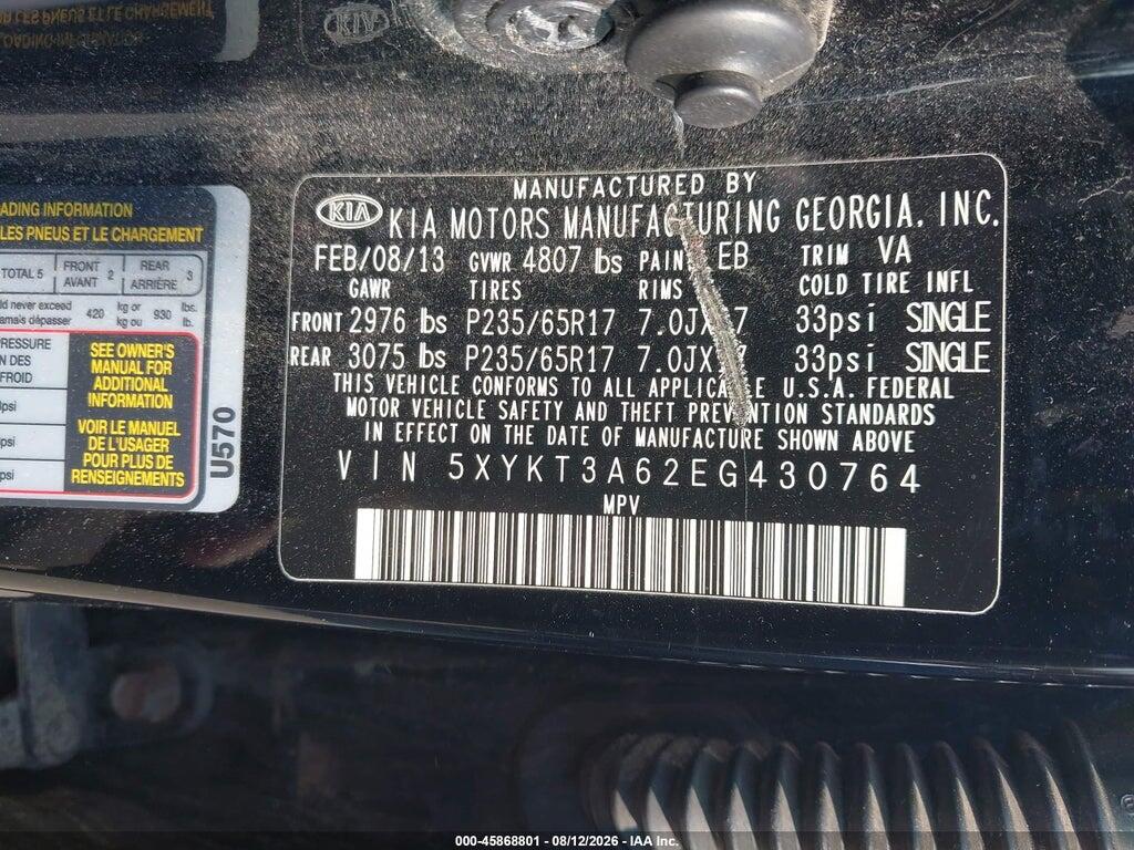 5XYKT3A62EG430764 2014 KIA SORENTO photo no. 9