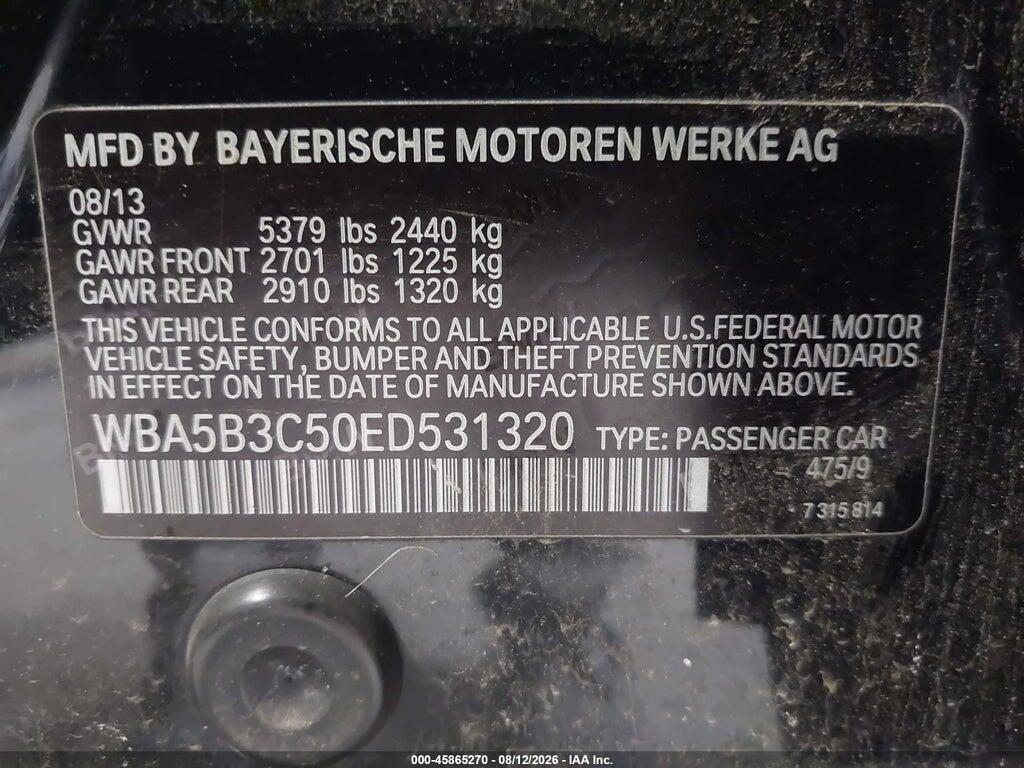 WBA5B3C50ED531320 2014 BMW 535I photo no. 9