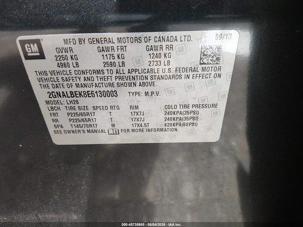 2GNALBEK8E6130003 2014 CHEVROLET EQUINOX photo no. 9