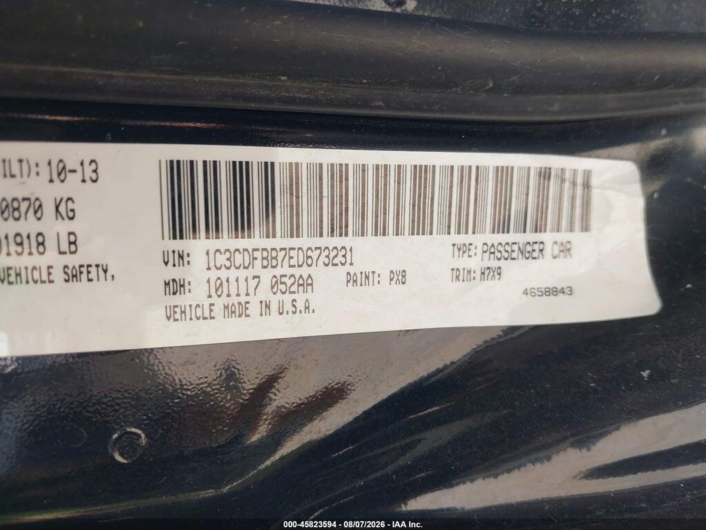 1C3CDFBB7ED673231 2014 DODGE DART photo no. 9