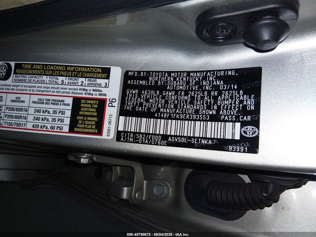 4T4BF1FK9ER393553 2014 TOYOTA CAMRY photo no. 9
