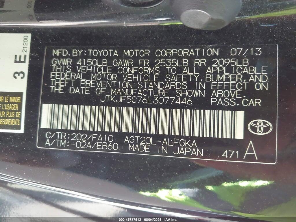 JTKJF5C76E3077446 2014 SCION TC photo no. 9