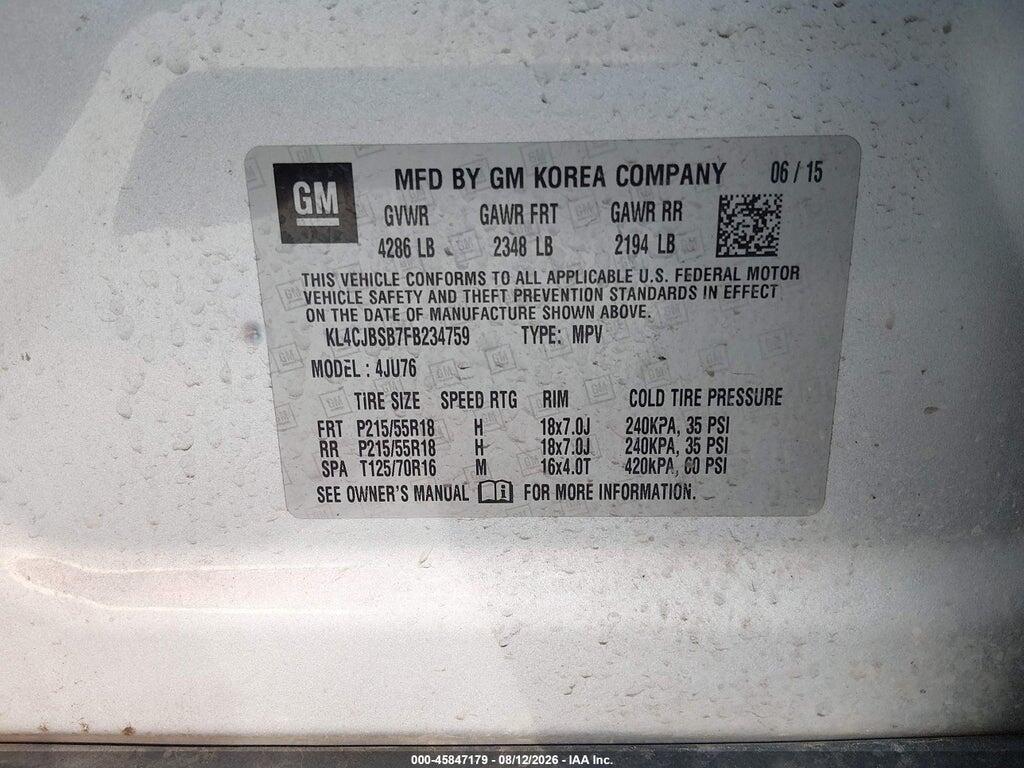 KL4CJBSB7FB234759 2015 BUICK ENCORE photo no. 9
