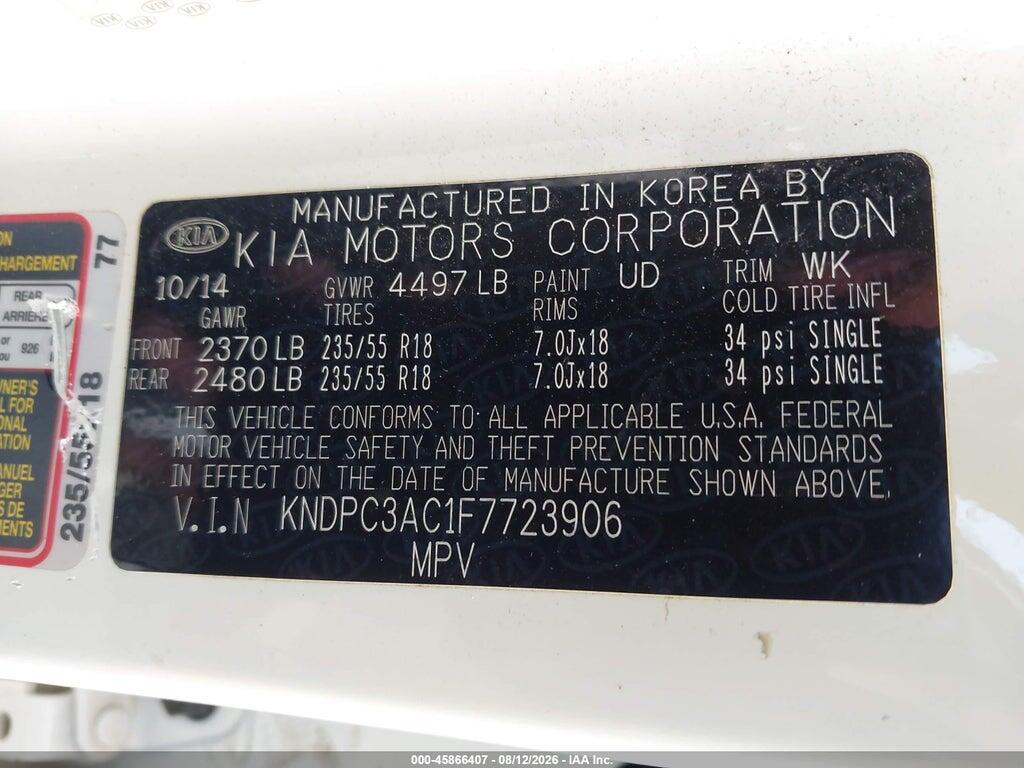 KNDPC3AC1F7723906 2015 KIA SPORTAGE photo no. 9